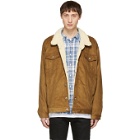 Naked and Famous Denim Brown Oversized Corduroy Sherpa Jacket
