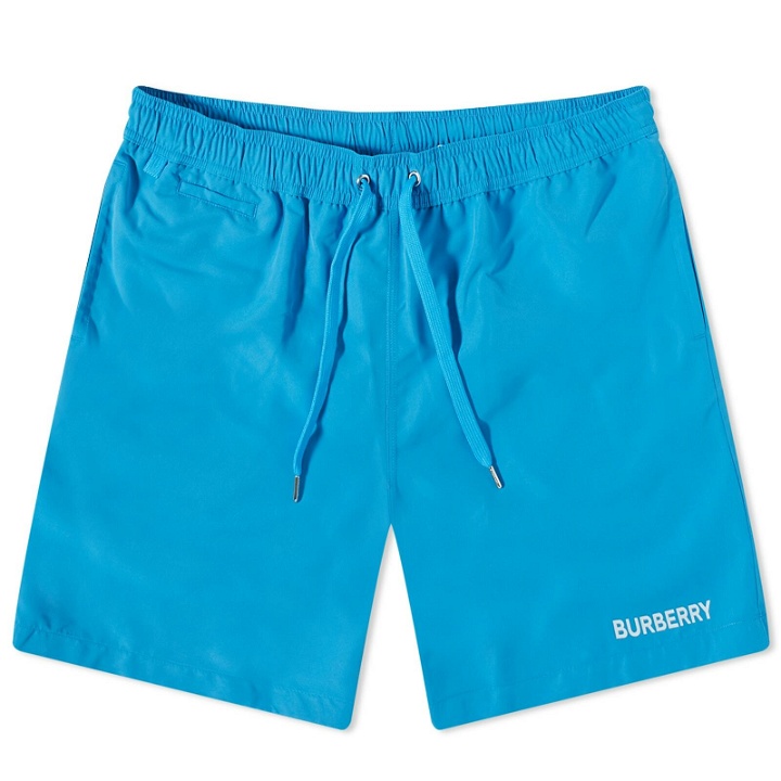 Photo: Burberry Men's Martin Logo Swim Short in Vivid Blue