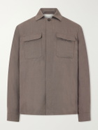 Eleventy - Lyocell and Linen-Blend Shirt - Brown