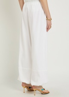 Stella Mccartney Embellished-chain Balloon-leg Cotton Trousers White