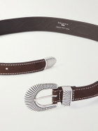 Nudie Jeans - 4cm Western Embroidered Suede Belt - Brown