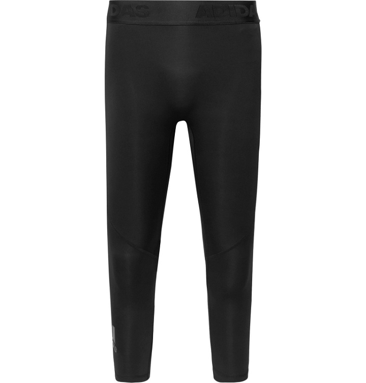 Photo: Adidas Sport - Alphaskin Mesh-Panelled Climacool 3/4 Compression Tights - Black