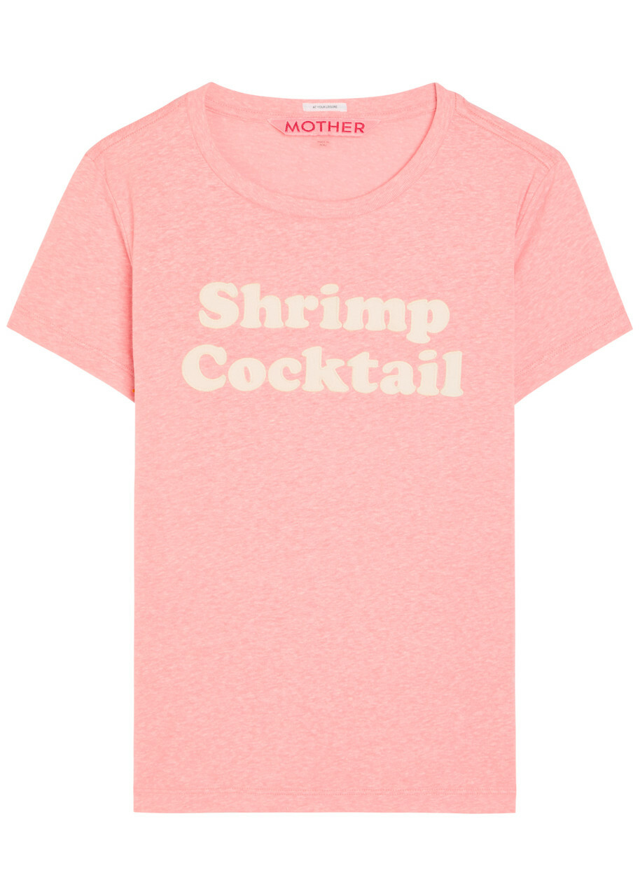 Mother The Boxy Goodie Goodie Appliquéd Jersey T-shirt Pink