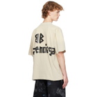Balenciaga Beige Tape Logo Medium Fit T-shirt