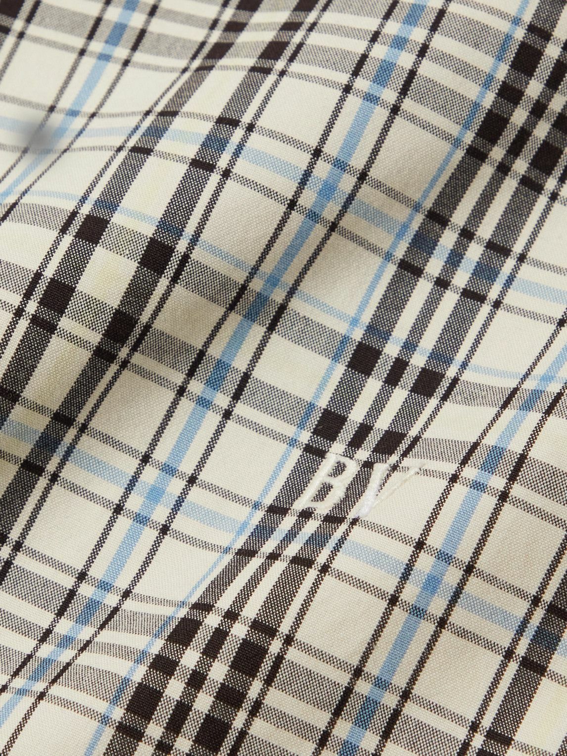 Bottega Veneta - Logo-Embroidered Checked Cotton Oxford Shirt
