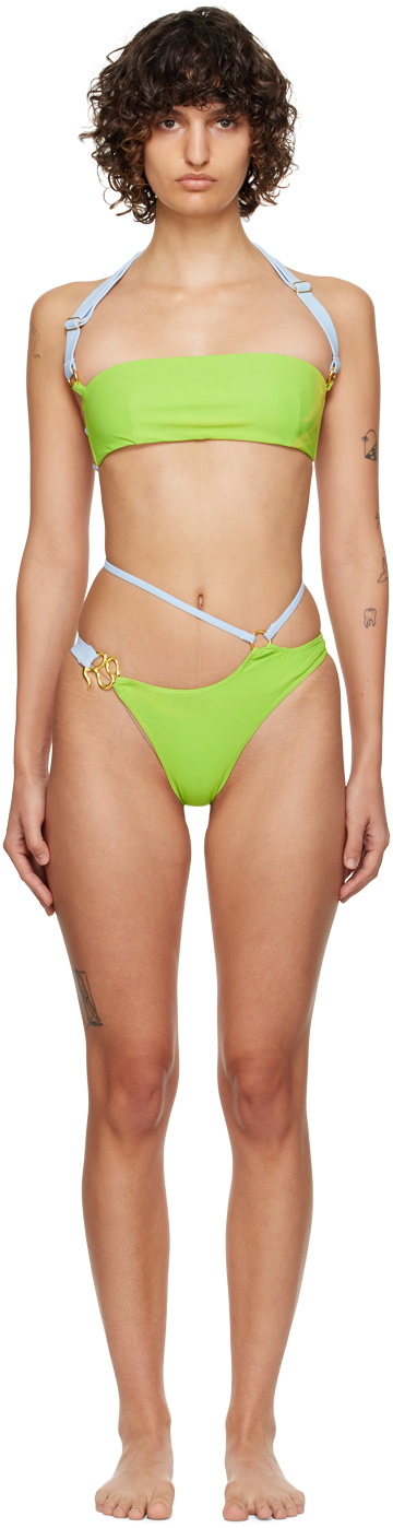 RoomSERVICE888 SSENSE Exclusive Blue & Green Strappy Bikini
