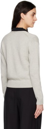 Theory Gray Y-Neck Cardigan