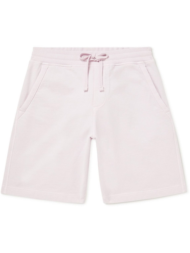 Photo: Orlebar Brown - Frederick Garment-Dyed Organic Cotton-Jersey Drawstring Shorts - Pink