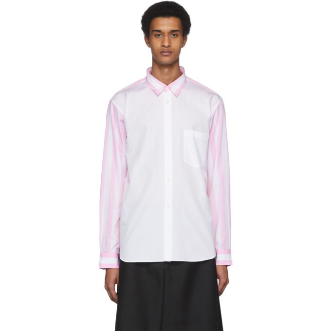 Photo: Comme des Garcons Homme Plus Pink and White Striped Shirt
