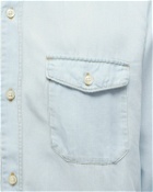 Officine Générale Amar Shirt Indigo Light Tencel Blue - Mens - Shortsleeves