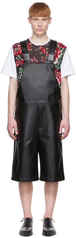 Photo: Comme des Garçons Homme Plus Black Faux-Leather Shorts