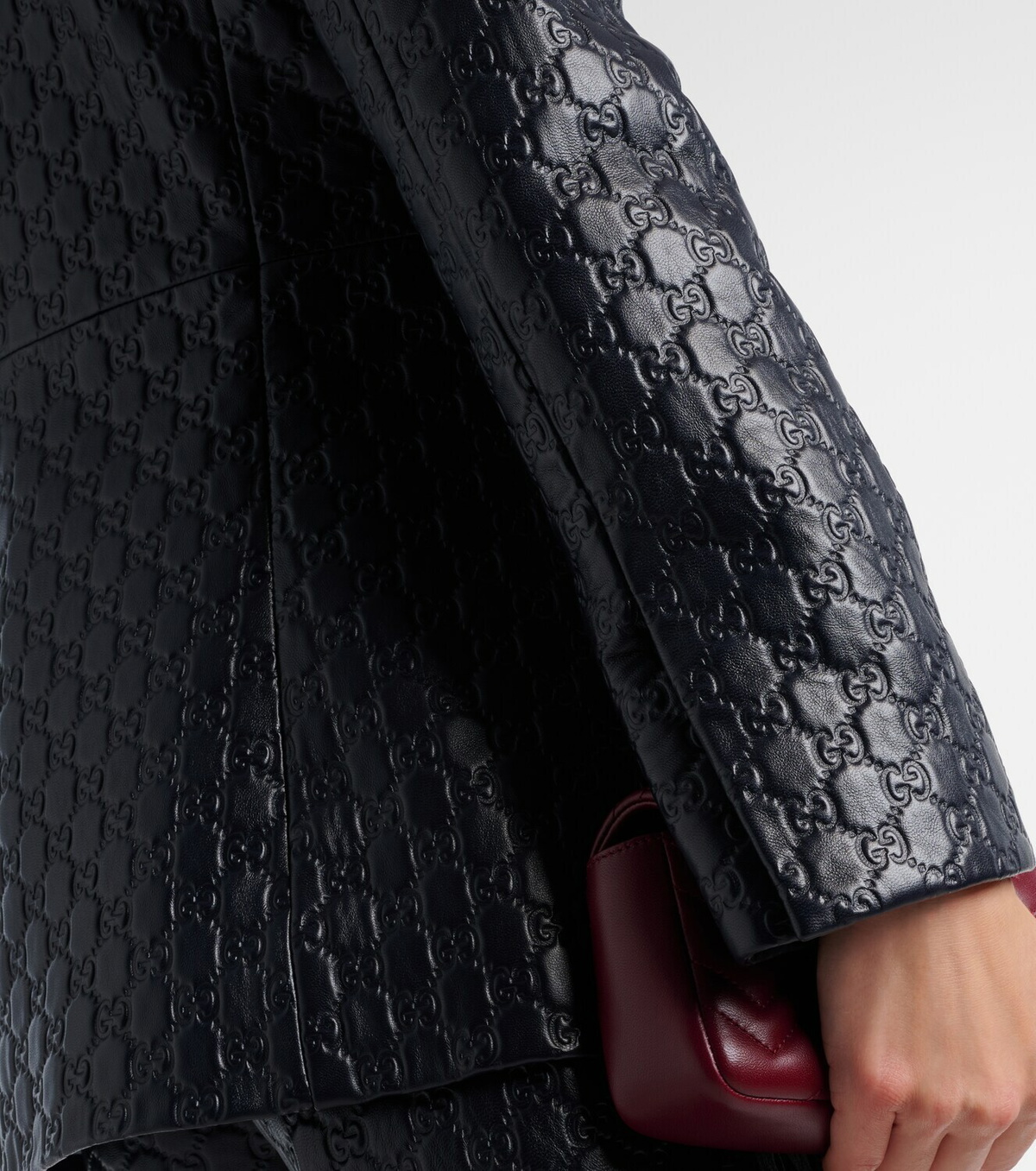 Gucci GG embossed leather jacket