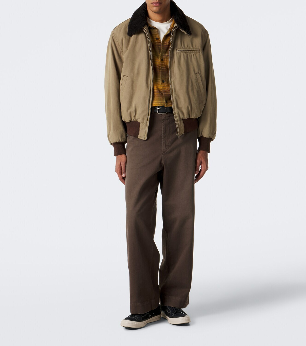 A.Presse Teddy-trimmed cotton and wool blouson jacket