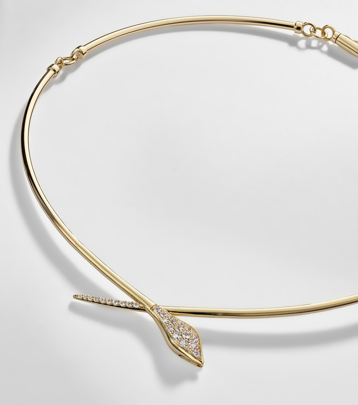 Sydney Evan Snake 14kt gold pendant necklace with diamonds