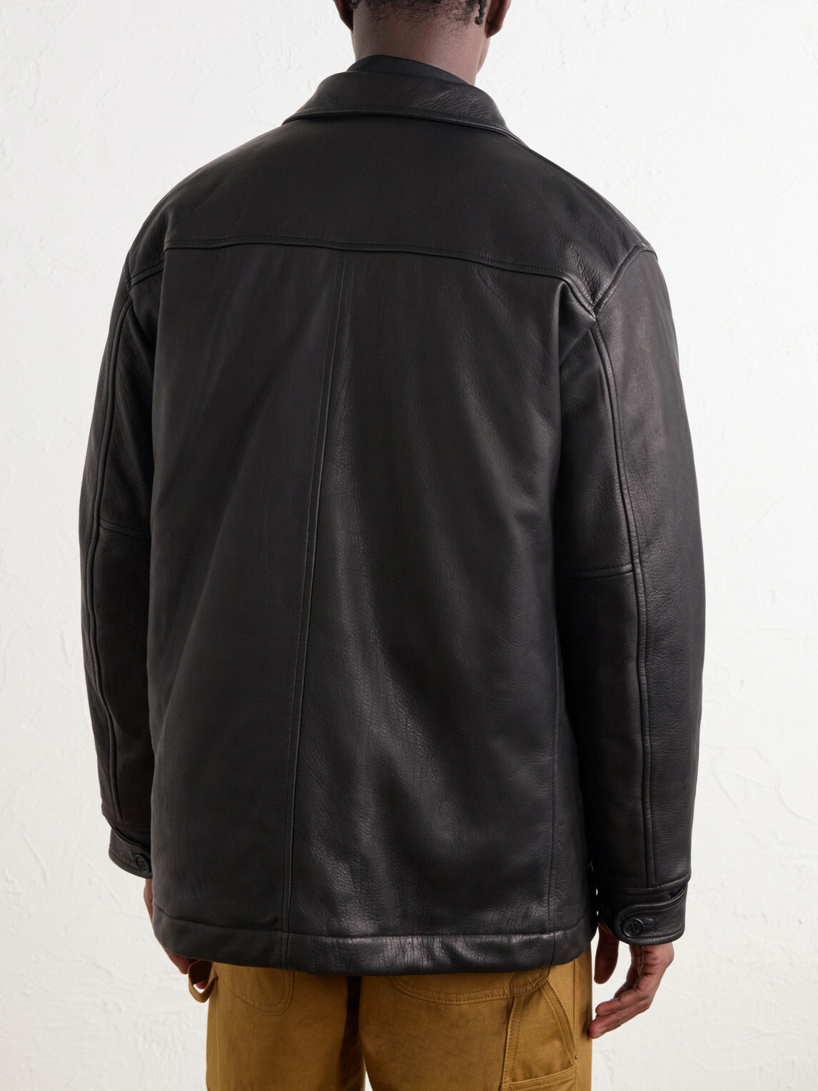 COMME DES GARÇONS HOMME - Padded Oiled-Leather Jacket - Black