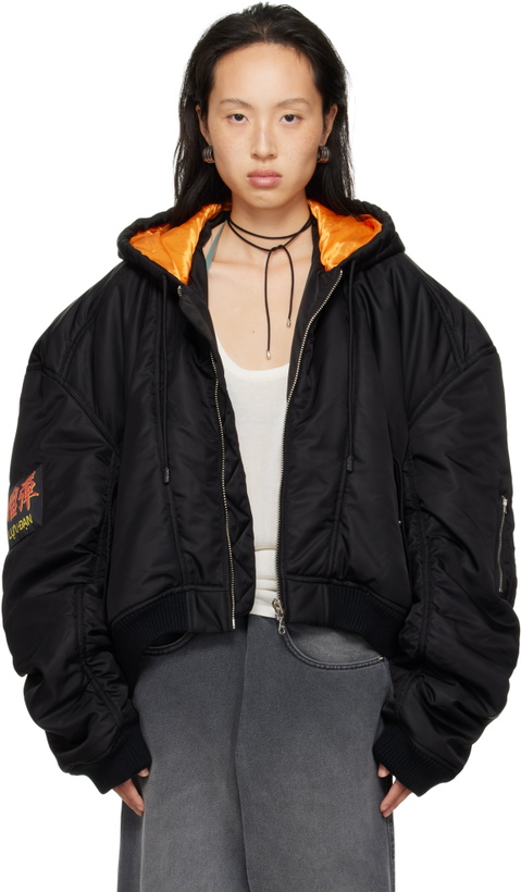 Photo: LU'U DAN Black Patch Bomber Jacket