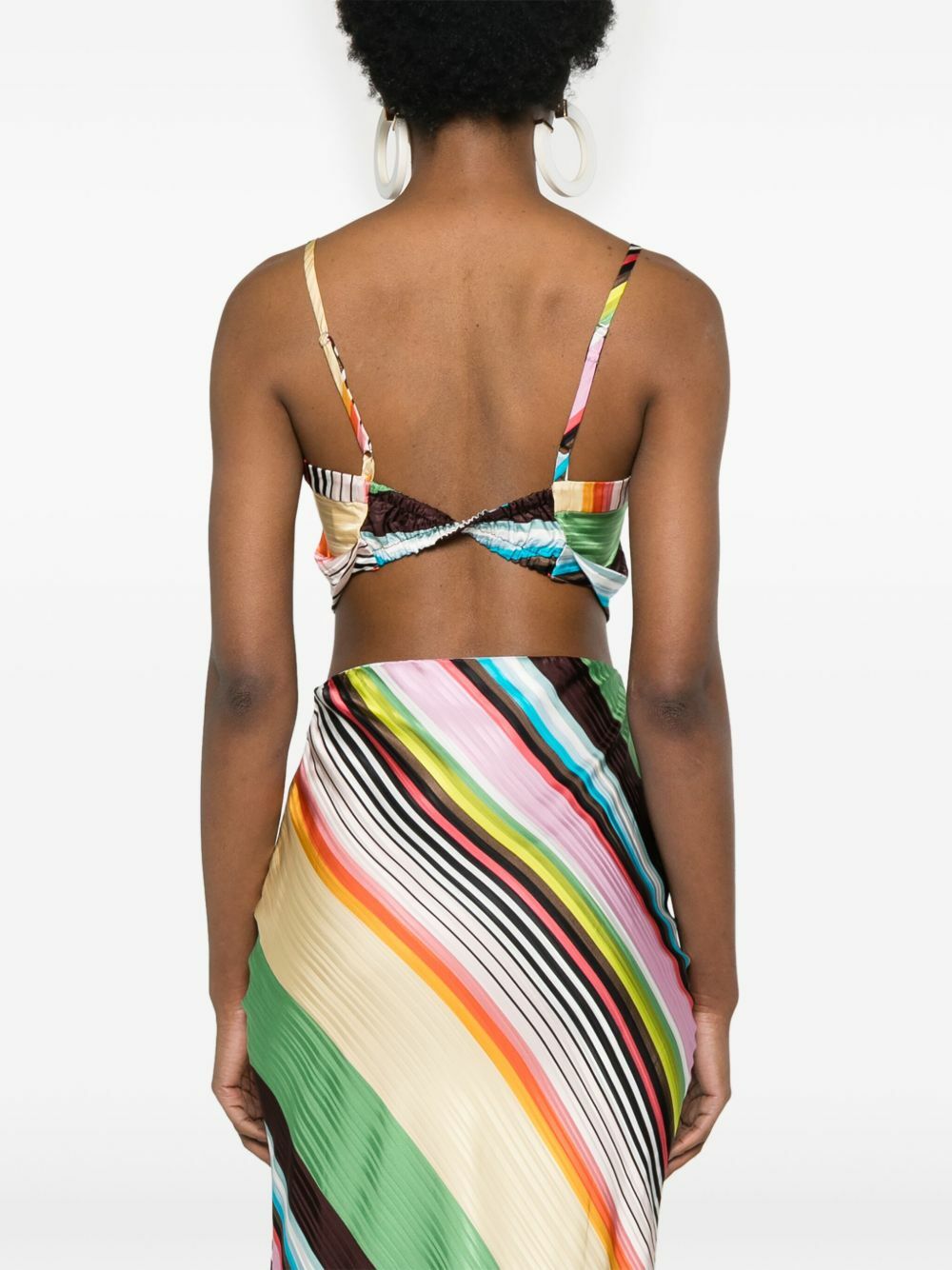 Christopher John Rogers Multicolour Striped Cropped Top