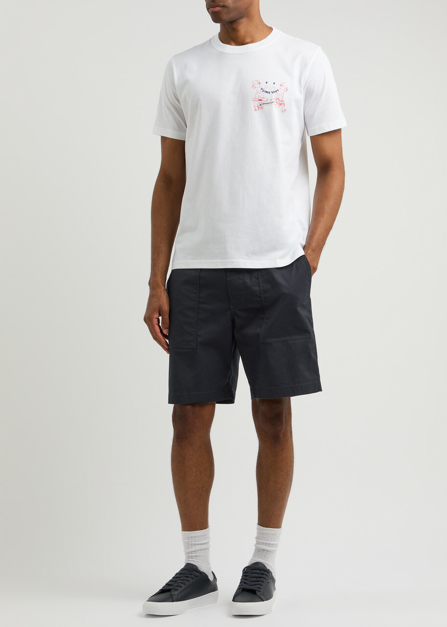 PS Paul Smith Cotton-blend Poplin Shorts Navy