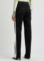 Meryll Rogge Panelled Straight-leg Wool Trousers Black And White