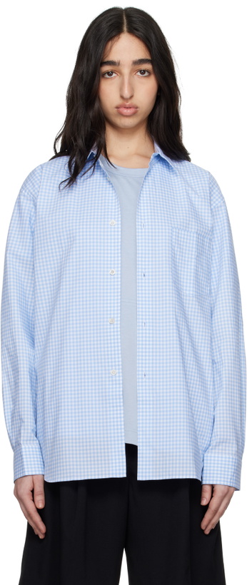 Photo: Comme des Garçons Shirt White & Blue Gingham Shirt