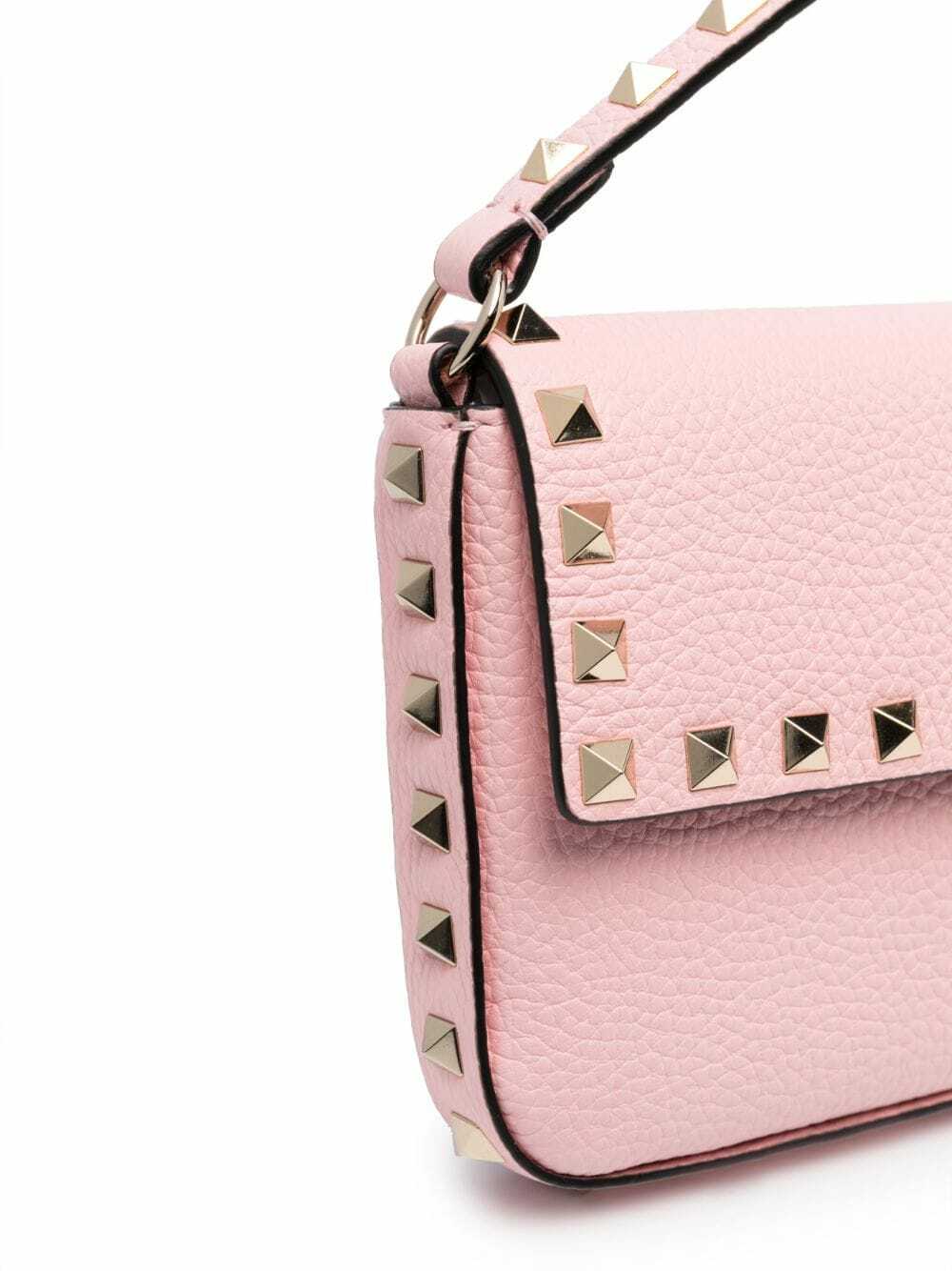 Rockstud 23 Leather Shoulder Bag in Pink - Valentino Garavani