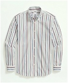 Brooks Brothers Men's Friday Shirt, Poplin Striped | White
