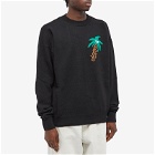 Palm Angels Men's Sketchy Intarsia Crew Knit in Black