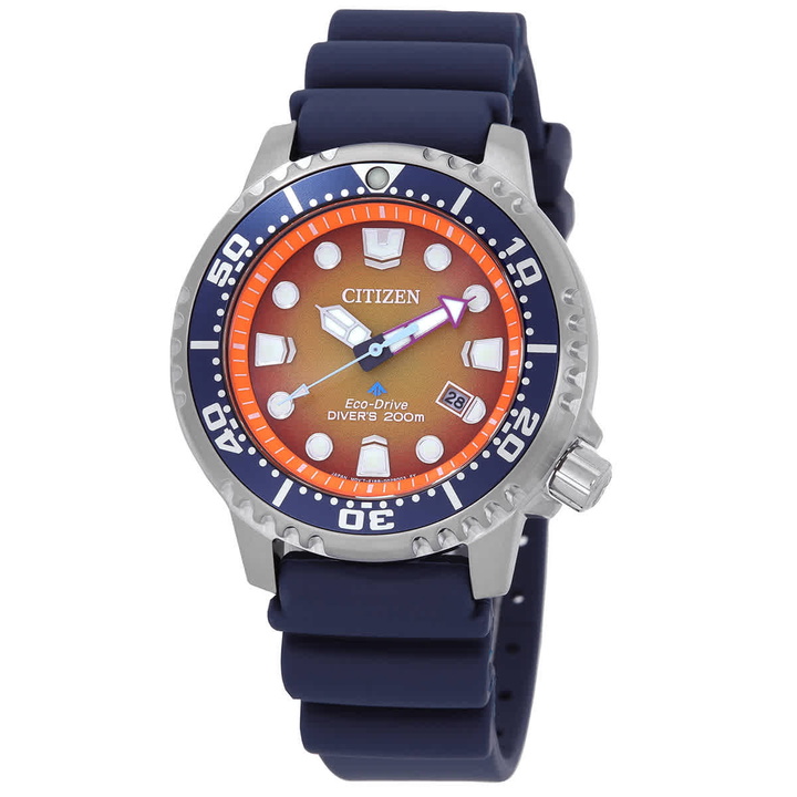 Photo: Citizen Promaster Dive Eco-Drive Orange Dial Mens Watch BN0169-03X