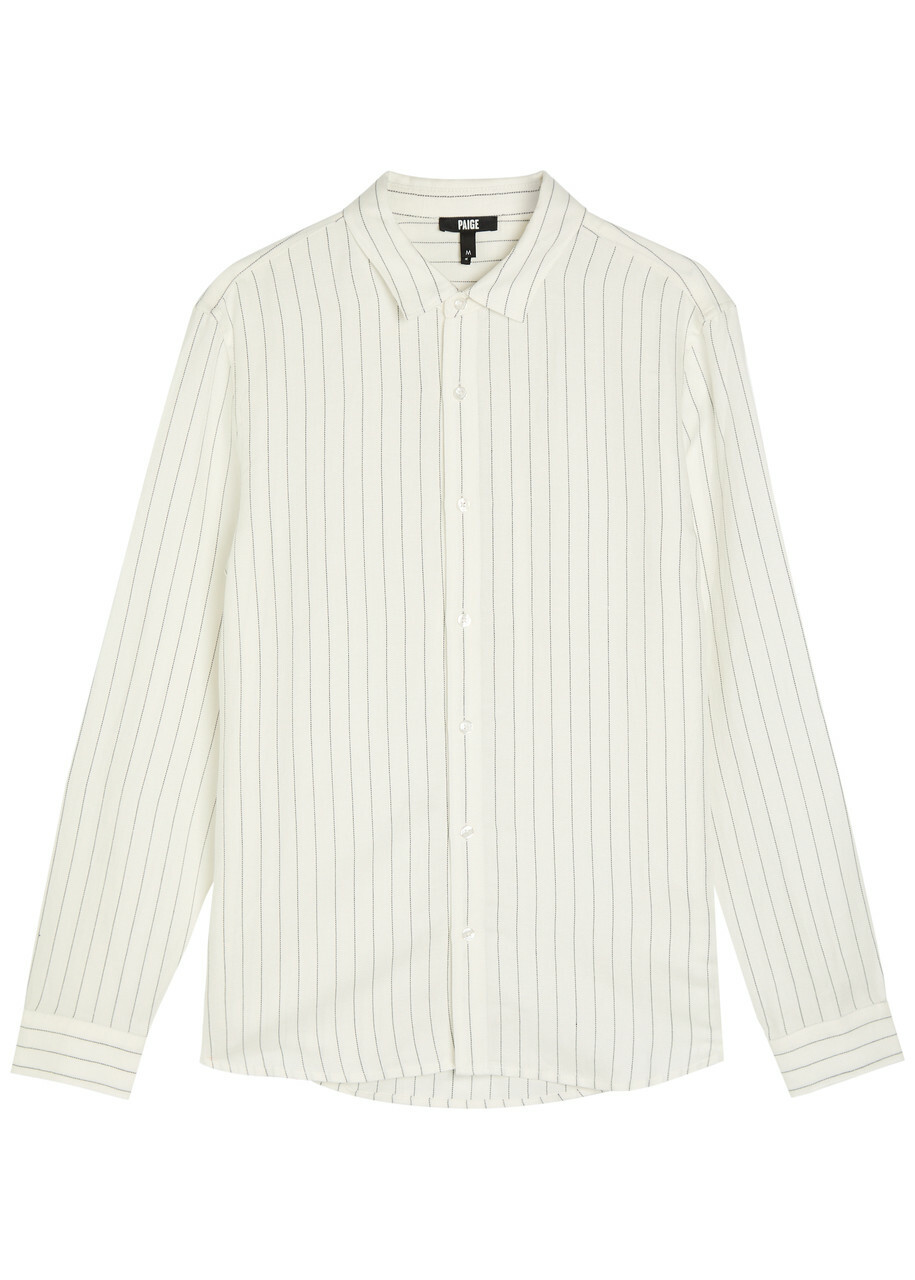 Paige Peters Striped Linen-blend Shirt Ecru
