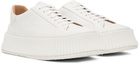 Jil Sander White Leather Platform Low-Top Sneakers