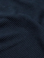 NN07 - Hansie Ribbed Cotton Half-Zip Polo Shirt - Blue