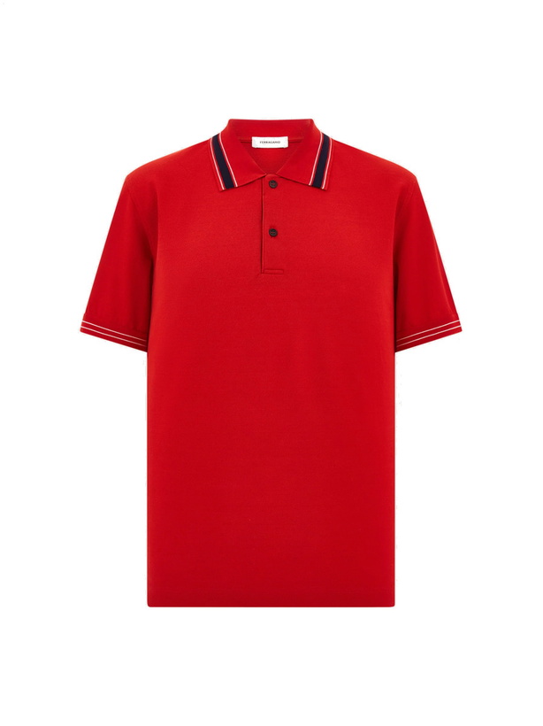 Photo: Ferragamo Mens Short sleeve polo shirt in Red