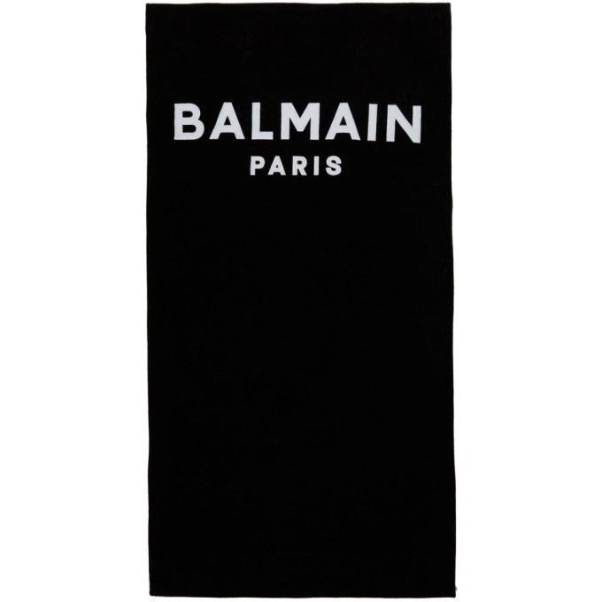 Photo: Balmain Black and White Logo Beach Towel