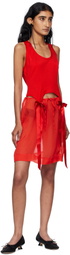 Simone Rocha Red Bow Tail Easy Tank Top
