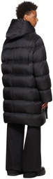 Rick Owens Black Nylon Down Coat