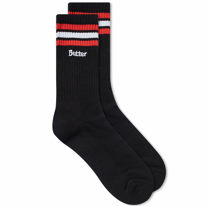 Photo: Butter Goods Men's Stripe Socks in Black
