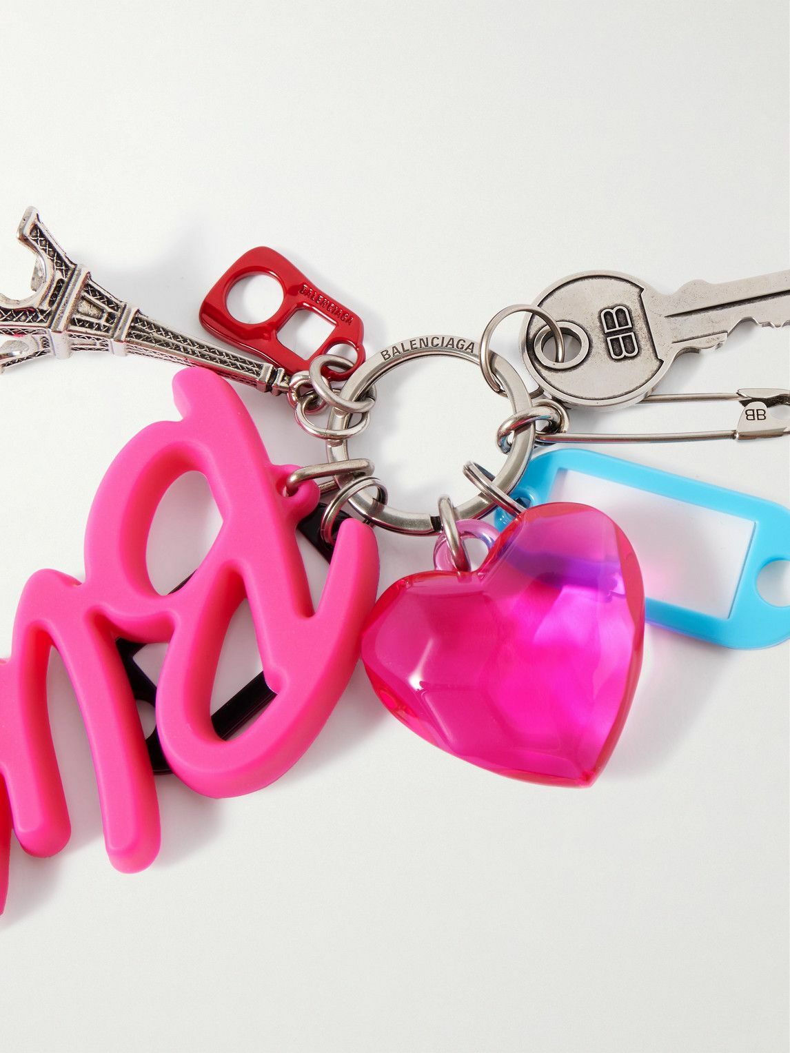 【BALENCIAGA】Charm Hourglass Soft Big Souvenirsキーホルダー Balenciaga Hourglass Big Souvenirs Chain | Pink | FARFETCH