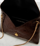 Dries Van Noten Envelope Small metallic leather clutch