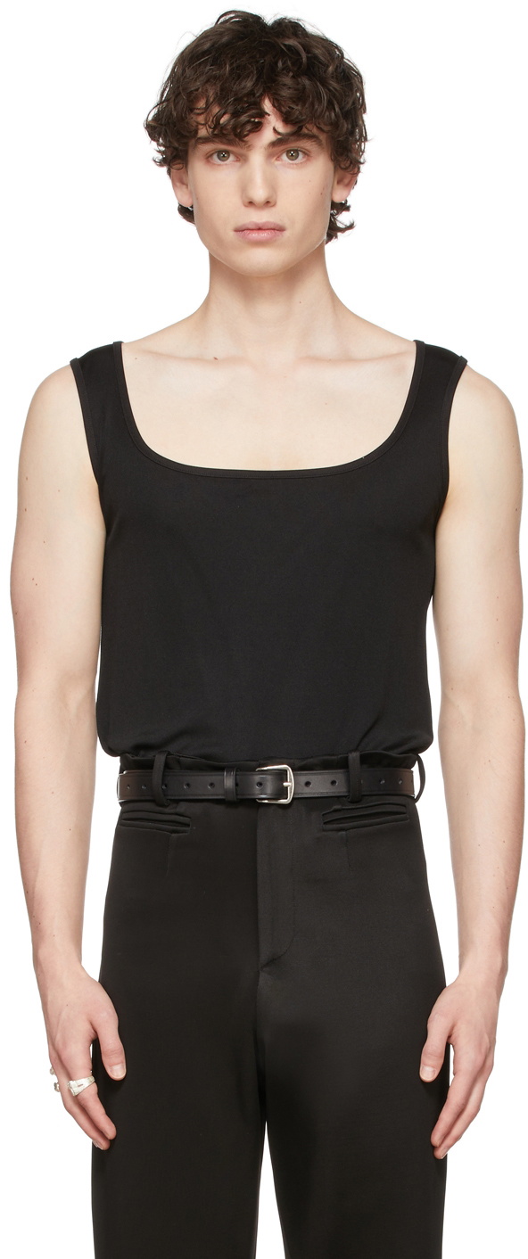 ARTURO OBEGERO SSENSE Exclusive Black Silk Querelle Tank Top