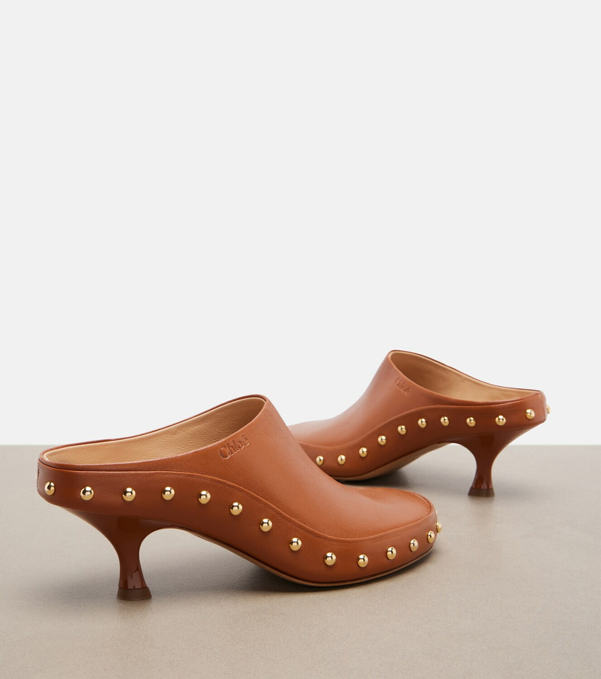 Chloé Studded leather clogs