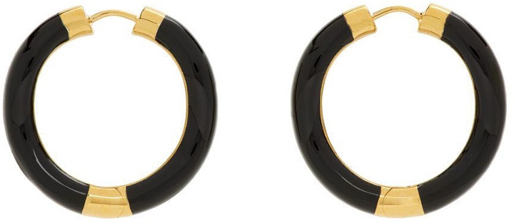 Photo: Charlotte Chesnais SSENSE Exclusive Gold & Black Wave Earrings