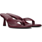 Aeyde Burgundy Daphne Leather Thong Heeled Sandals
