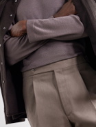 Stòffa - Straight-Leg Pleated Cotton-Twill Trousers - Brown