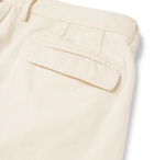 Massimo Alba - Slim-Fit Tapered Pleated Cotton and Cashmere-Blend Trousers - Men - Off-white