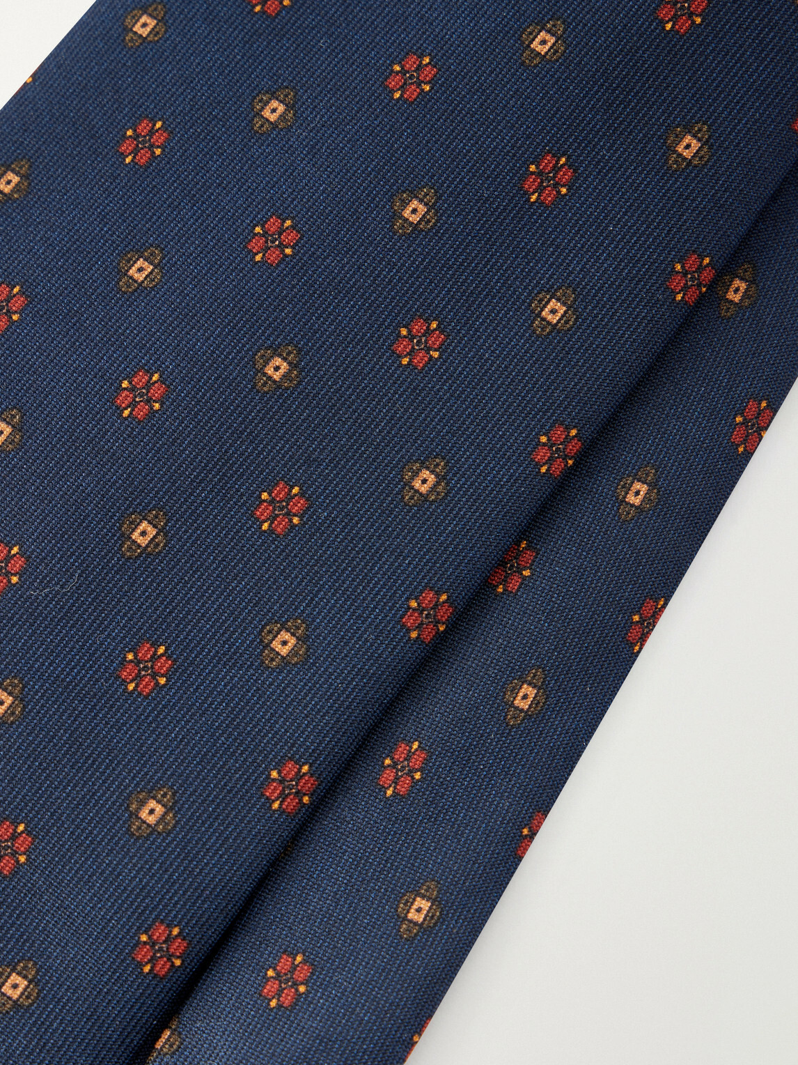 Rubinacci - 8cm Printed Silk-Twill Tie - Blue