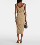 Dries Van Noten Gathered cotton midi dress