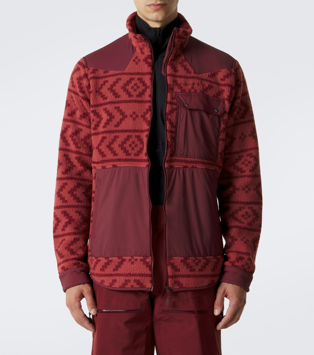 Norrøna Tamok printed fleece jacket