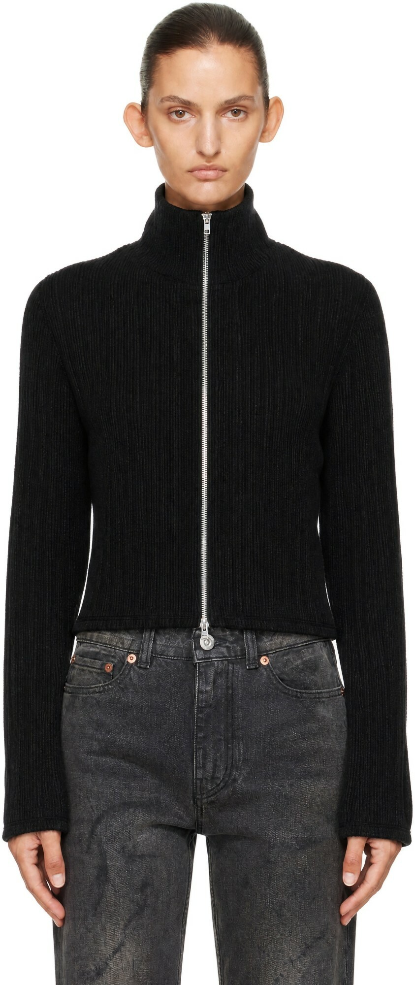 OUR LEGACY Black Slim Zip Longsleeve Sweater
