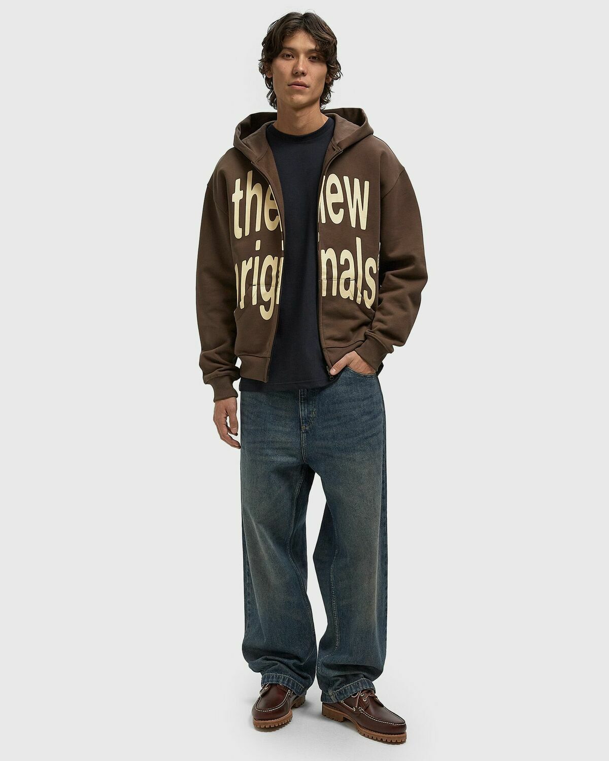 The New Originals BIG LOGO ZIP UP HOODIE Brown Mens Hoodies/Zipper
