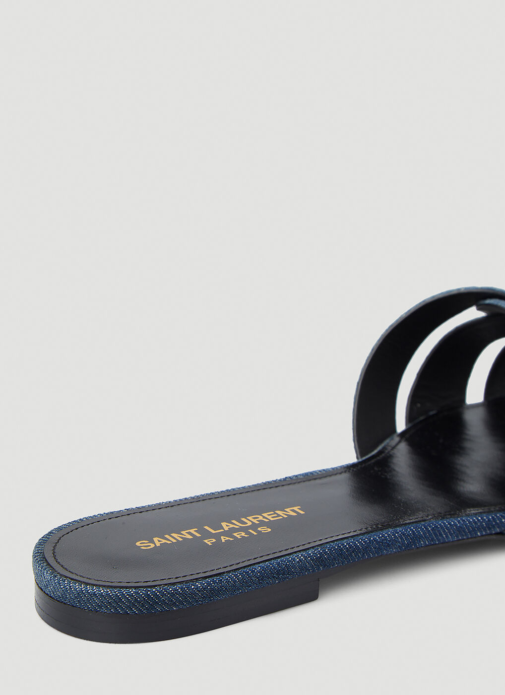 Saint Laurent Tribute Denim Mules Blue